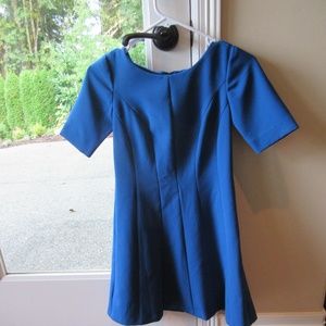 Ann Taylor Petite Royal Blue Fit Flare Dress 0